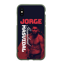 Чехол iPhone XS Max матовый Jorge Masvidal, цвет: 3D-темно-зеленый