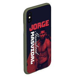 Чехол iPhone XS Max матовый Jorge Masvidal, цвет: 3D-темно-зеленый — фото 2