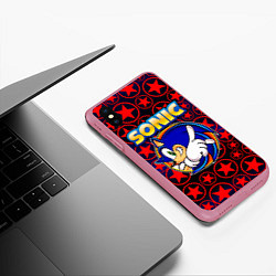 Чехол iPhone XS Max матовый Sonic, цвет: 3D-малиновый — фото 2