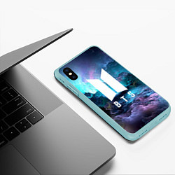 Чехол iPhone XS Max матовый BTS, цвет: 3D-мятный — фото 2