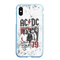 Чехол iPhone XS Max матовый ACDC, цвет: 3D-голубой