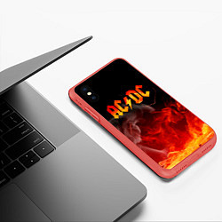 Чехол iPhone XS Max матовый ACDC, цвет: 3D-красный — фото 2