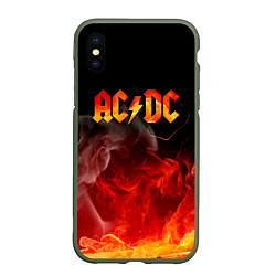 Чехол iPhone XS Max матовый ACDC, цвет: 3D-темно-зеленый