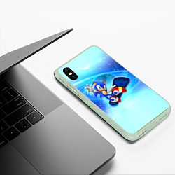 Чехол iPhone XS Max матовый Соник, цвет: 3D-салатовый — фото 2