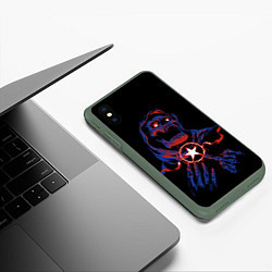 Чехол iPhone XS Max матовый Skull Sum41, цвет: 3D-темно-зеленый — фото 2