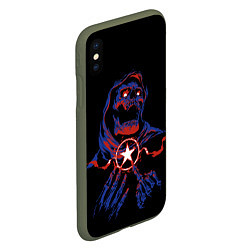Чехол iPhone XS Max матовый Skull Sum41, цвет: 3D-темно-зеленый — фото 2