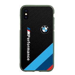 Чехол iPhone XS Max матовый BMW M PERFORMANCE, цвет: 3D-темно-зеленый