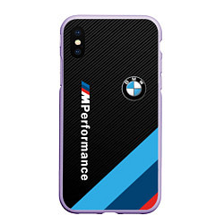 Чехол iPhone XS Max матовый BMW M PERFORMANCE, цвет: 3D-светло-сиреневый