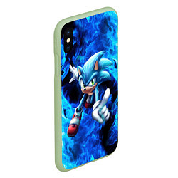 Чехол iPhone XS Max матовый Blue Sonic, цвет: 3D-салатовый — фото 2