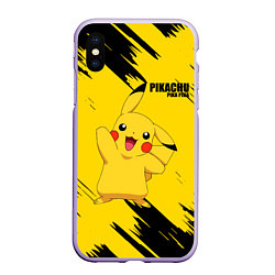 Чехол iPhone XS Max матовый PIKACHU: PIKA PIKA, цвет: 3D-светло-сиреневый