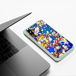 Чехол iPhone XS Max матовый SONIC PATTERN, цвет: 3D-салатовый — фото 2