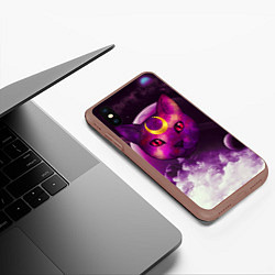 Чехол iPhone XS Max матовый КОСМОС КИСЫ, цвет: 3D-коричневый — фото 2