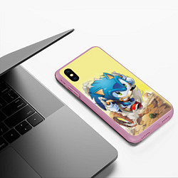 Чехол iPhone XS Max матовый SONIC, цвет: 3D-розовый — фото 2