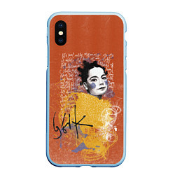 Чехол iPhone XS Max матовый Bjork, цвет: 3D-голубой