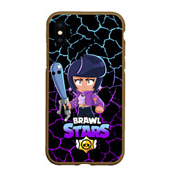 Чехол iPhone XS Max матовый Brawl stars leon bibi, цвет: 3D-коричневый