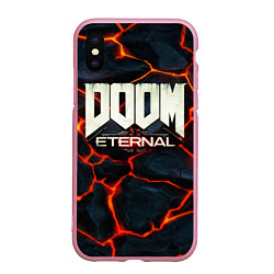 Чехол iPhone XS Max матовый DOOM: ETERNAL, цвет: 3D-розовый