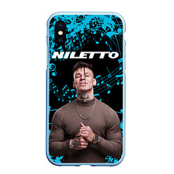 Чехол iPhone XS Max матовый NILETTO, цвет: 3D-голубой