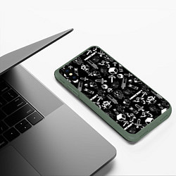 Чехол iPhone XS Max матовый Minecraft pattern, цвет: 3D-темно-зеленый — фото 2