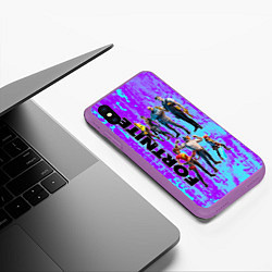 Чехол iPhone XS Max матовый Fortnite, цвет: 3D-фиолетовый — фото 2