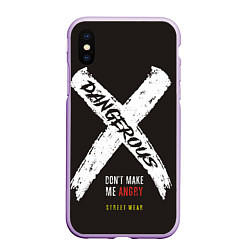 Чехол iPhone XS Max матовый Off-White: Dangerous, цвет: 3D-сиреневый