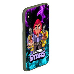 Чехол iPhone XS Max матовый BRAWL STARS COLT, цвет: 3D-темно-зеленый — фото 2