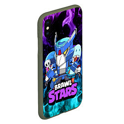 Чехол iPhone XS Max матовый BRAWL STARS MECHA CROW, цвет: 3D-темно-зеленый — фото 2