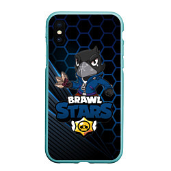 Чехол iPhone XS Max матовый BRAWL STARS CROW, цвет: 3D-мятный