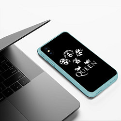 Чехол iPhone XS Max матовый QUEEN НА СПИНЕ, цвет: 3D-мятный — фото 2