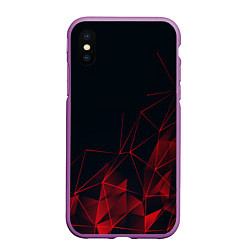 Чехол iPhone XS Max матовый RED STRIPES, цвет: 3D-фиолетовый