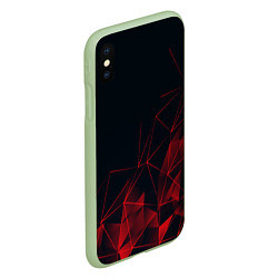 Чехол iPhone XS Max матовый RED STRIPES, цвет: 3D-салатовый — фото 2