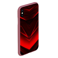 Чехол iPhone XS Max матовый GEOMETRY STRIPES, цвет: 3D-малиновый — фото 2