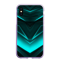 Чехол iPhone XS Max матовый NEON GEOMETRY STRIPES, цвет: 3D-светло-сиреневый