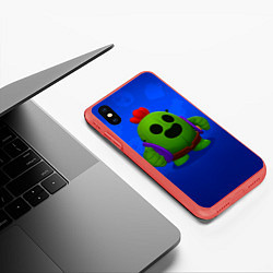 Чехол iPhone XS Max матовый BRAWL STARS, цвет: 3D-красный — фото 2