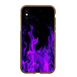 Чехол iPhone XS Max матовый ФИОЛЕТОВЫЙ ОГОНЬ