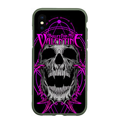 Чехол iPhone XS Max матовый Bullet For My Valentine, цвет: 3D-темно-зеленый