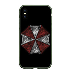 Чехол iPhone XS Max матовый Umbrella Corporation, цвет: 3D-темно-зеленый