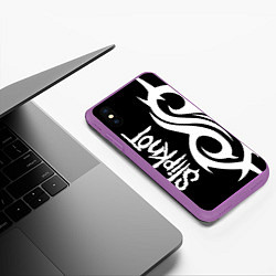 Чехол iPhone XS Max матовый Slipknot 6, цвет: 3D-фиолетовый — фото 2