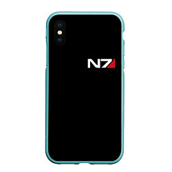 Чехол iPhone XS Max матовый MASS EFFECT N7, цвет: 3D-мятный