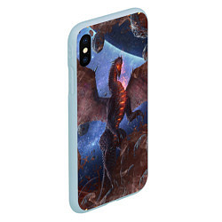 Чехол iPhone XS Max матовый SPACE FIRE DRAGO, цвет: 3D-голубой — фото 2