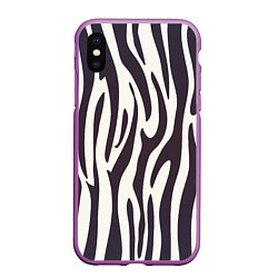 Чехол iPhone XS Max матовый Я зебра, цвет: 3D-фиолетовый
