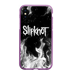 Чехол iPhone XS Max матовый SLIPKNOT, цвет: 3D-фиолетовый