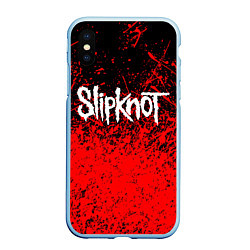 Чехол iPhone XS Max матовый SLIPKNOT, цвет: 3D-голубой