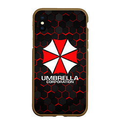 Чехол iPhone XS Max матовый UMBRELLA CORP, цвет: 3D-коричневый