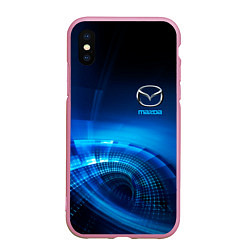 Чехол iPhone XS Max матовый MAZDA, цвет: 3D-розовый