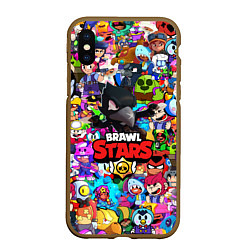 Чехол iPhone XS Max матовый BRAWL STARS:CROW, цвет: 3D-коричневый