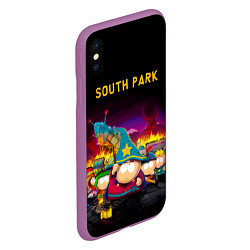 Чехол iPhone XS Max матовый Южный Парк, цвет: 3D-фиолетовый — фото 2