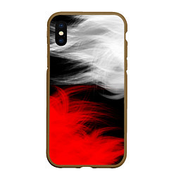 Чехол iPhone XS Max матовый ПЕРЬЯ, цвет: 3D-коричневый