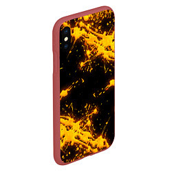 Чехол iPhone XS Max матовый БРЫЗГИ КРАСКИ NEON, цвет: 3D-красный — фото 2