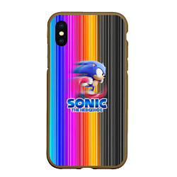 Чехол iPhone XS Max матовый SONIC 2020, цвет: 3D-коричневый