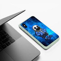 Чехол iPhone XS Max матовый Undertale, цвет: 3D-салатовый — фото 2